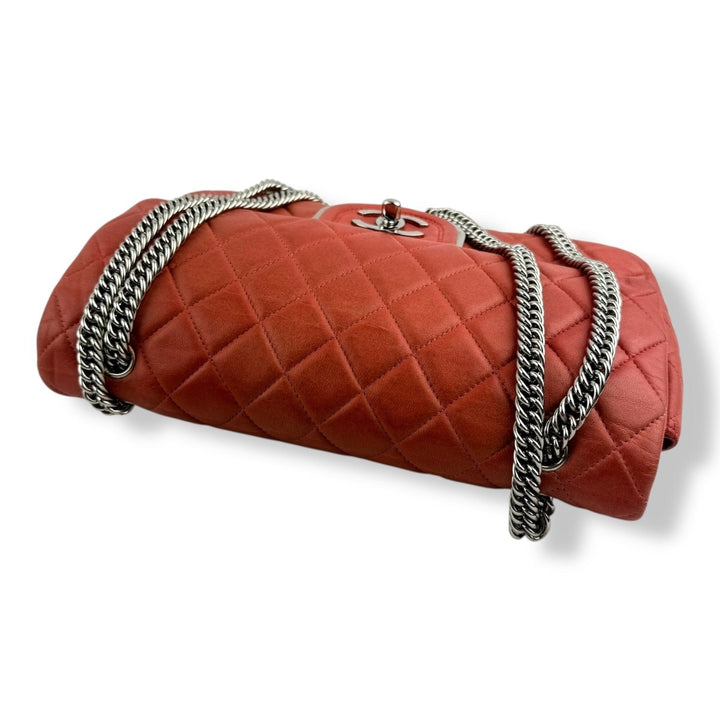 Chanel Coral Pink Double Flap Timeless Handbag - Lux Central