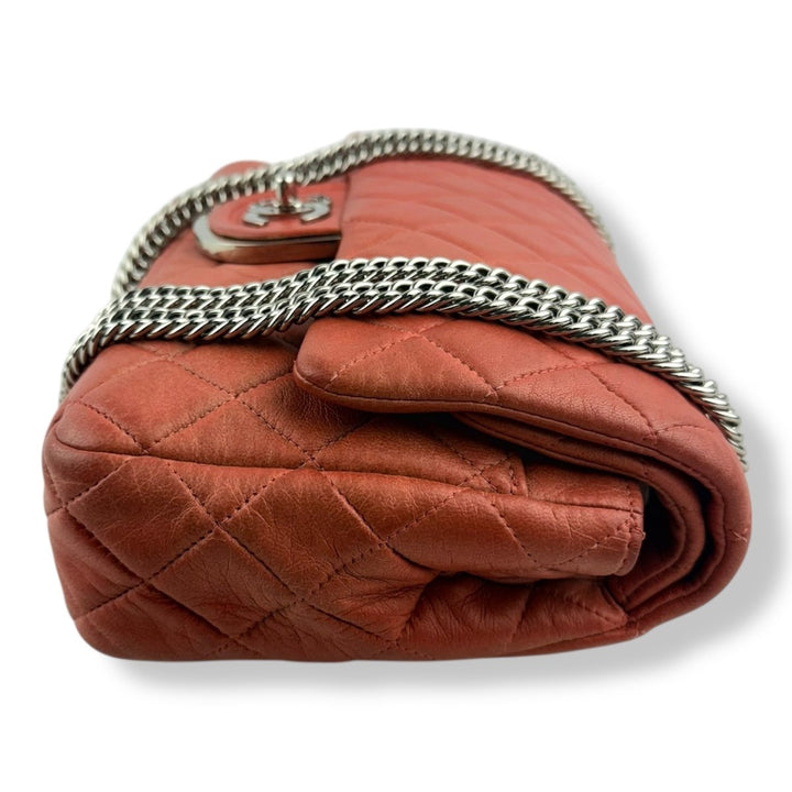 Chanel Coral Pink Double Flap Timeless Handbag - Lux Central