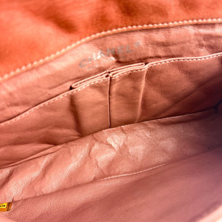 Chanel Coral Pink Double Flap Timeless Handbag - Lux Central