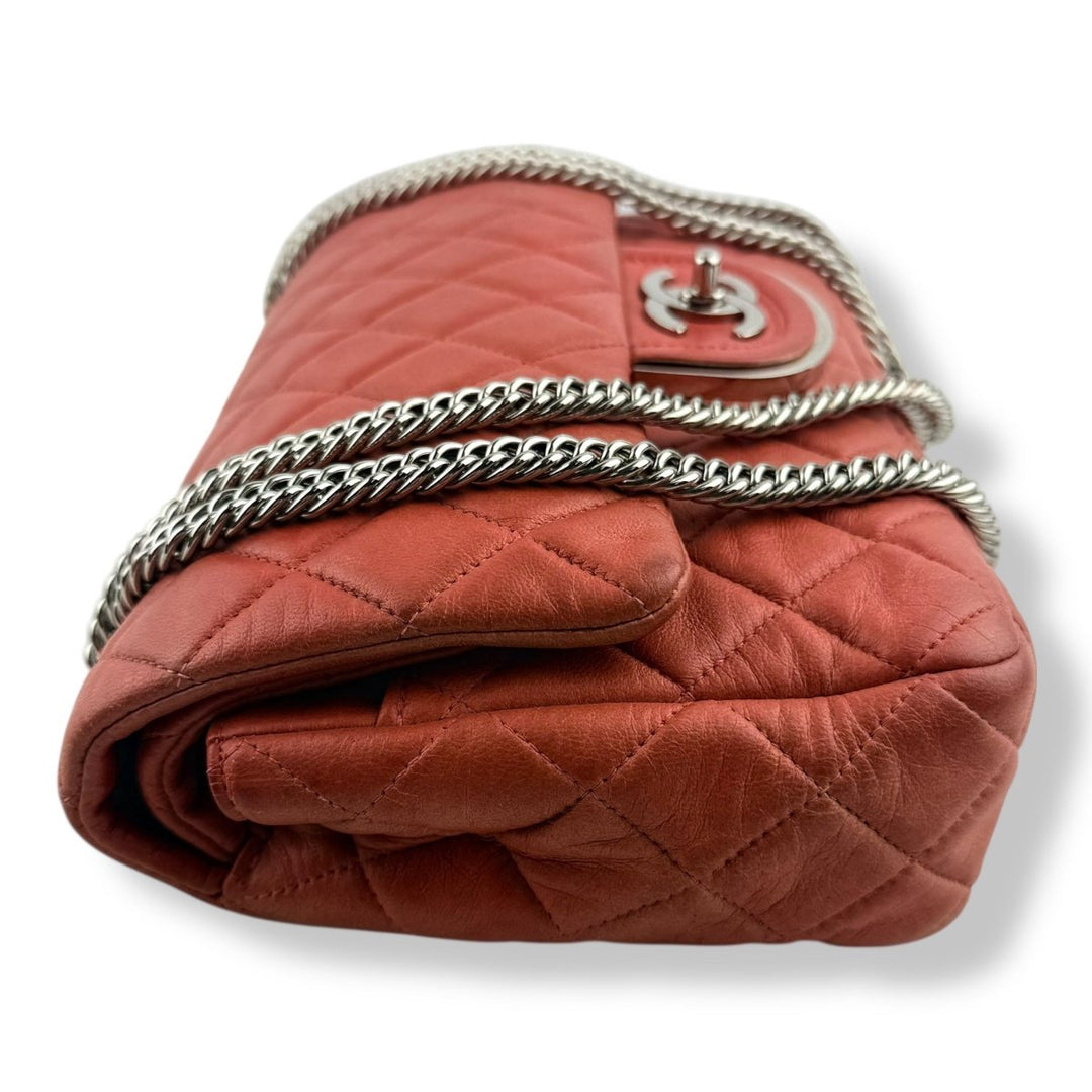 Chanel Coral Pink Double Flap Timeless Handbag - Lux Central