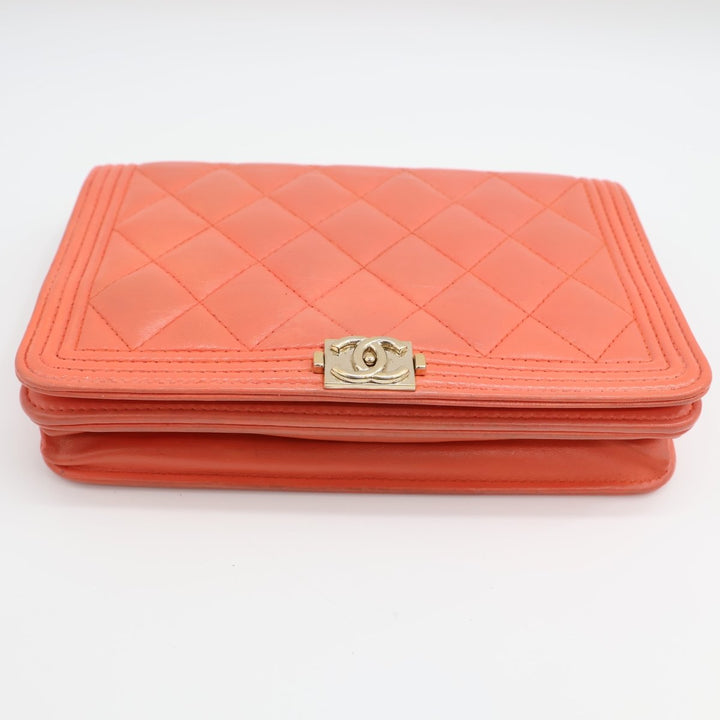 Chanel Coral Pink Lambskin Boy WOC Handbag - Lux Central