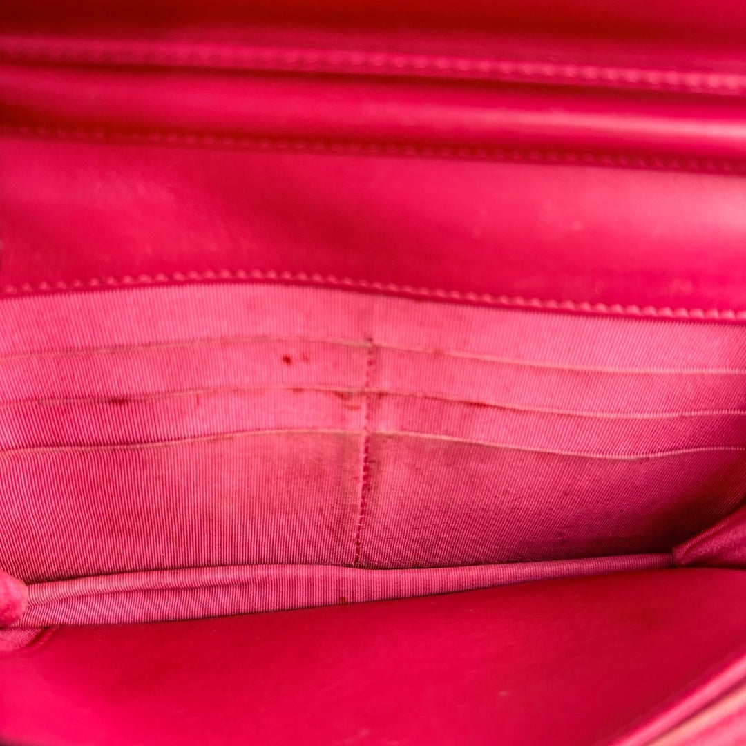 CHANEL Gloss Red Quilted Leather Wallet On Chain WOC Handbag - Lux Central