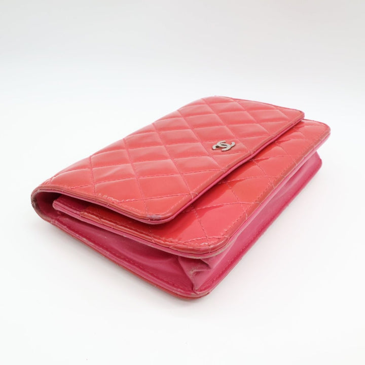 Chanel Gloss Red Quilted Leather Wallet On Chain WOC Handbag - Lux Central