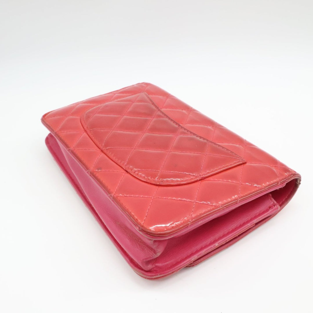 Chanel Gloss Red Quilted Leather Wallet On Chain WOC Handbag - Lux Central