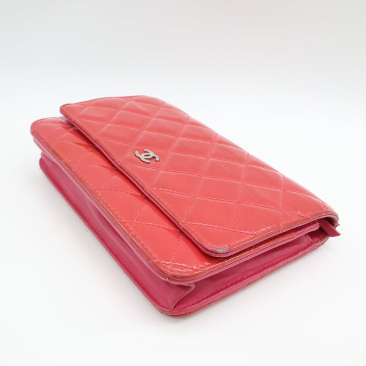 Chanel Gloss Red Quilted Leather Wallet On Chain WOC Handbag - Lux Central