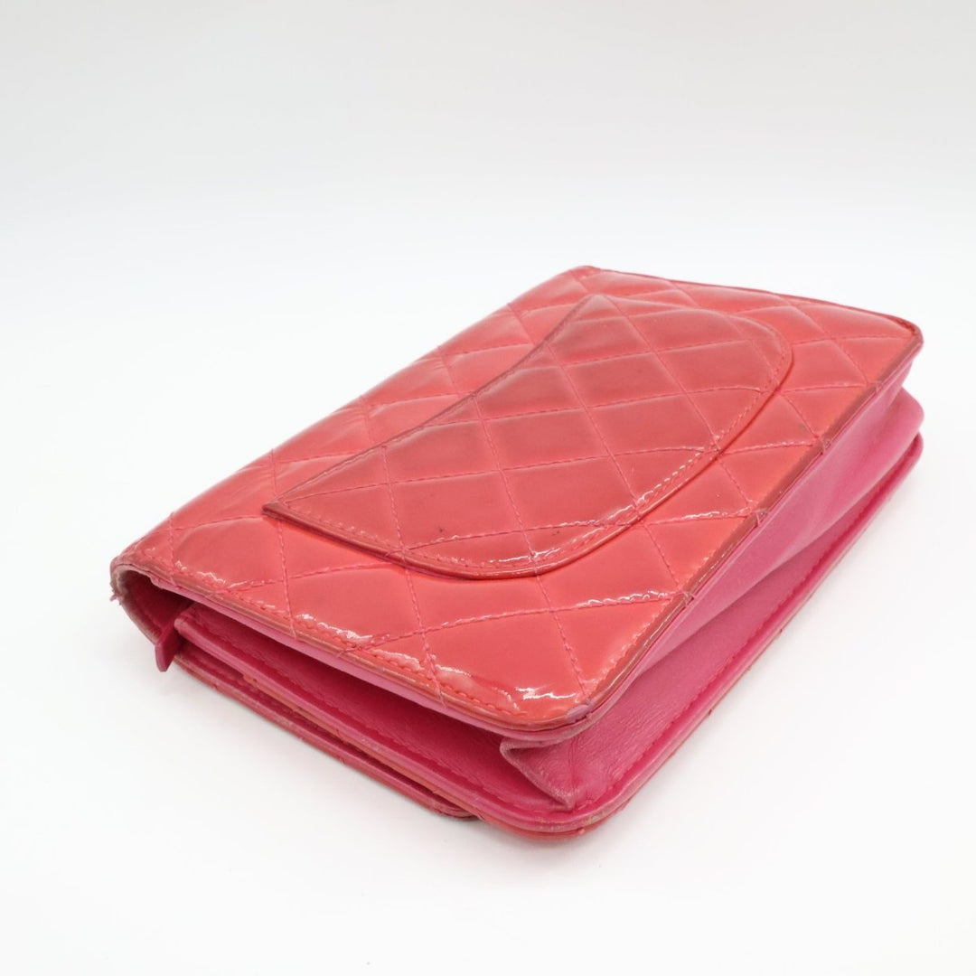 Chanel Gloss Red Quilted Leather Wallet On Chain WOC Handbag - Lux Central