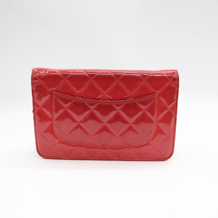 Chanel Gloss Red Quilted Leather Wallet On Chain WOC Handbag - Lux Central