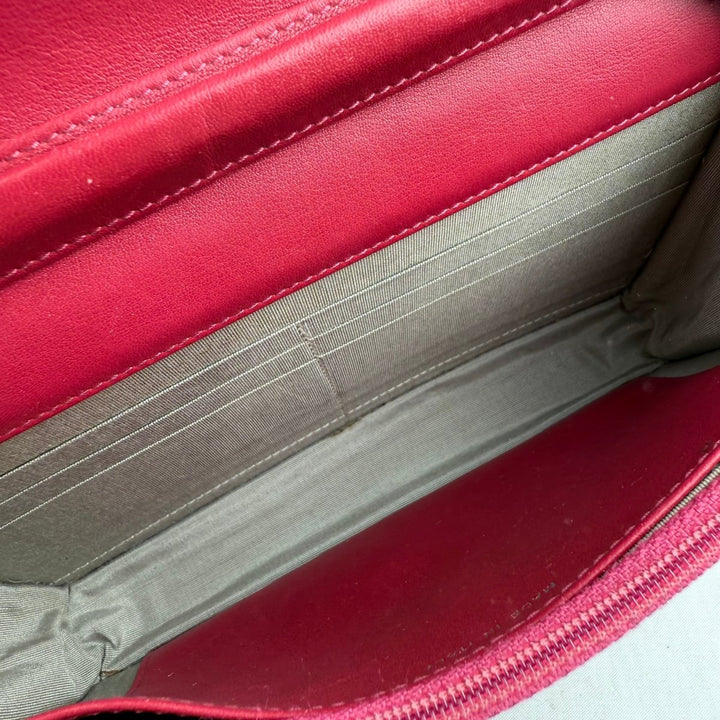 CHANEL Lambskin Diamond Stitch Quilted Wallet On Chain WOC Pink Handbag - Lux Central