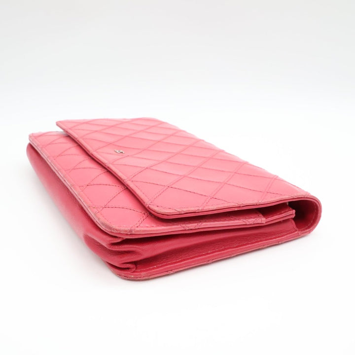 Chanel Lambskin Diamond Stitch Quilted WOC Pink Handbag - Lux Central