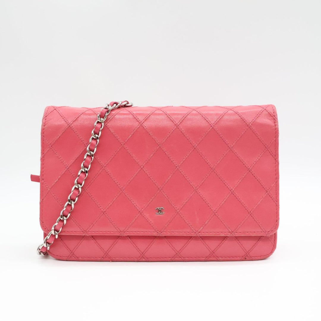 Chanel Lambskin Diamond Stitch Quilted WOC Pink Handbag - Lux Central