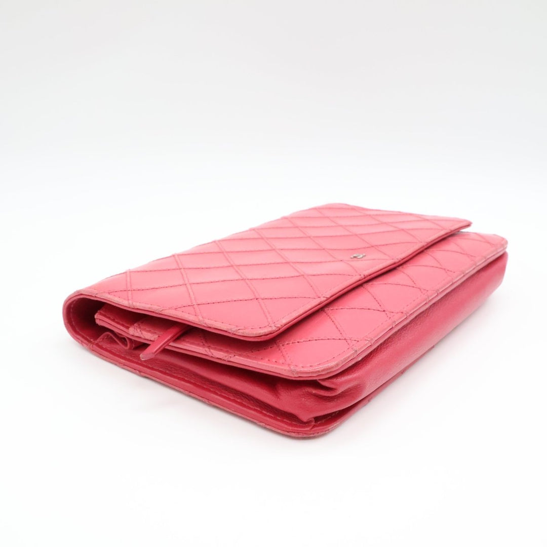 Chanel Lambskin Diamond Stitch Quilted WOC Pink Handbag - Lux Central
