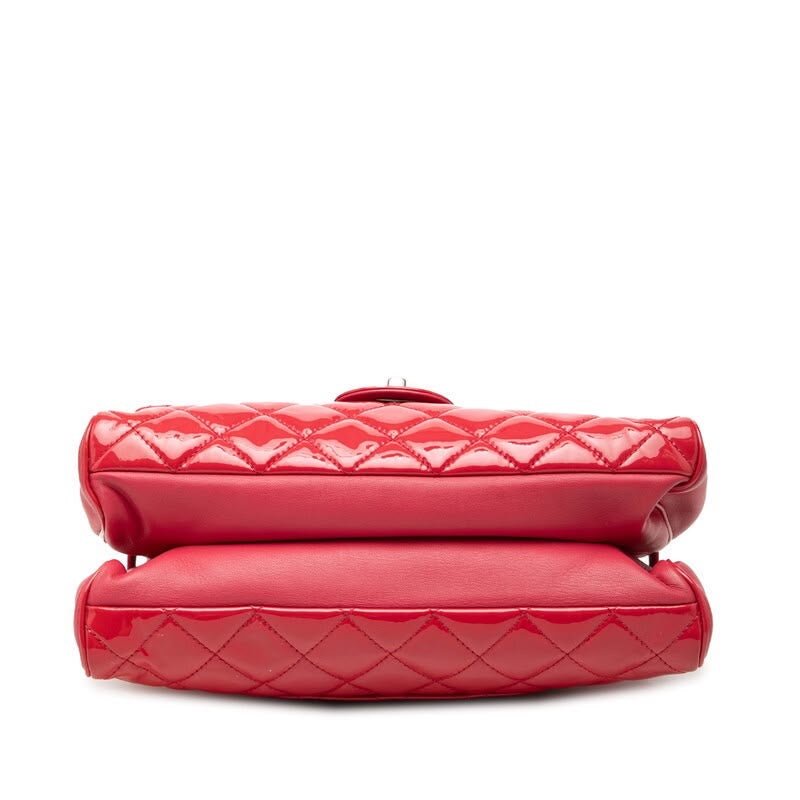 Chanel Medium Red Patent Classic Flap Patent Handbag - Lux Central