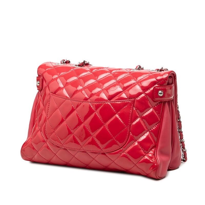 Chanel Medium Red Patent Classic Flap Patent Handbag - Lux Central