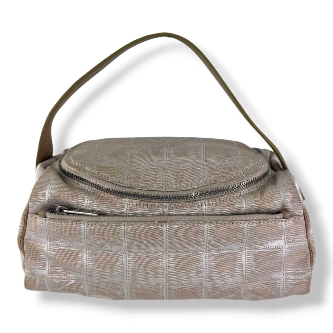 Chanel Nude/White Travel Line Bowling Handbag - Lux Central