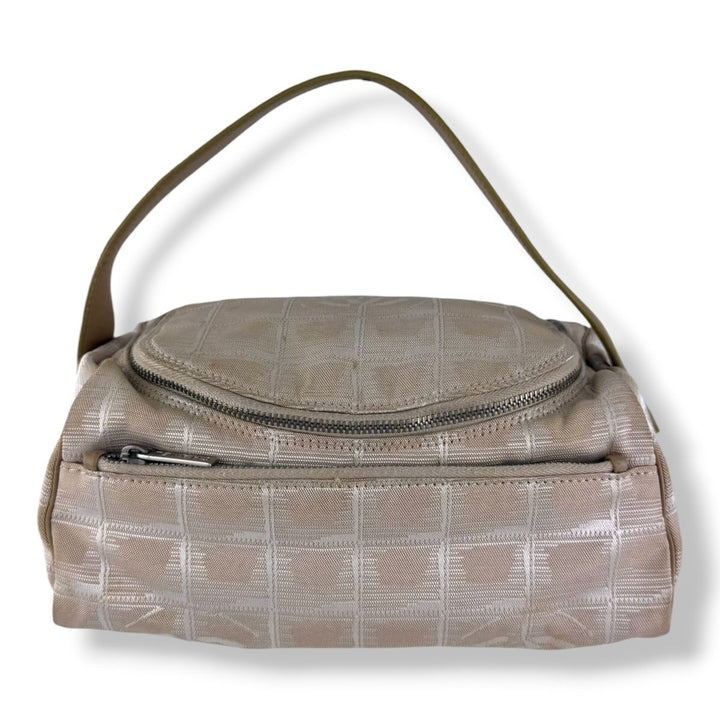 Chanel Nude/White Travel Line Bowling Handbag - Lux Central