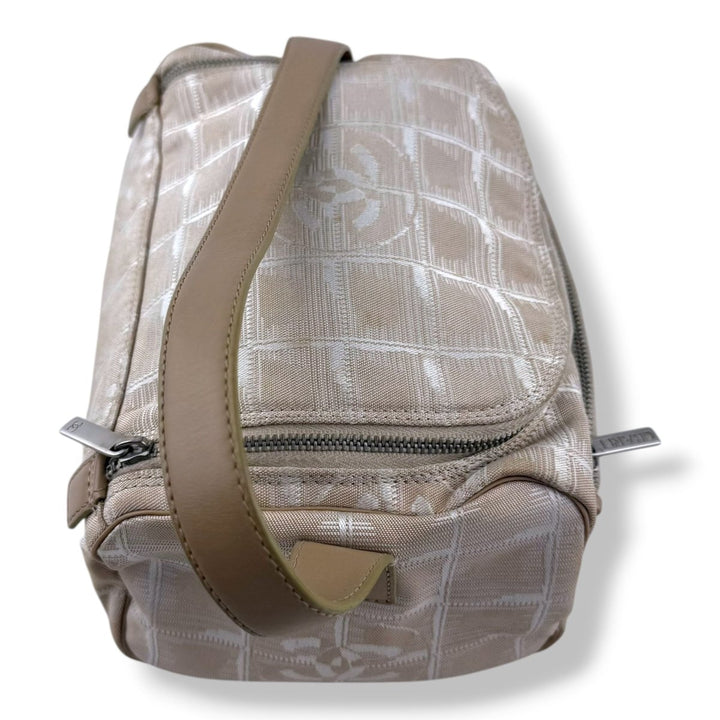 Chanel Nude/White Travel Line Bowling Handbag - Lux Central