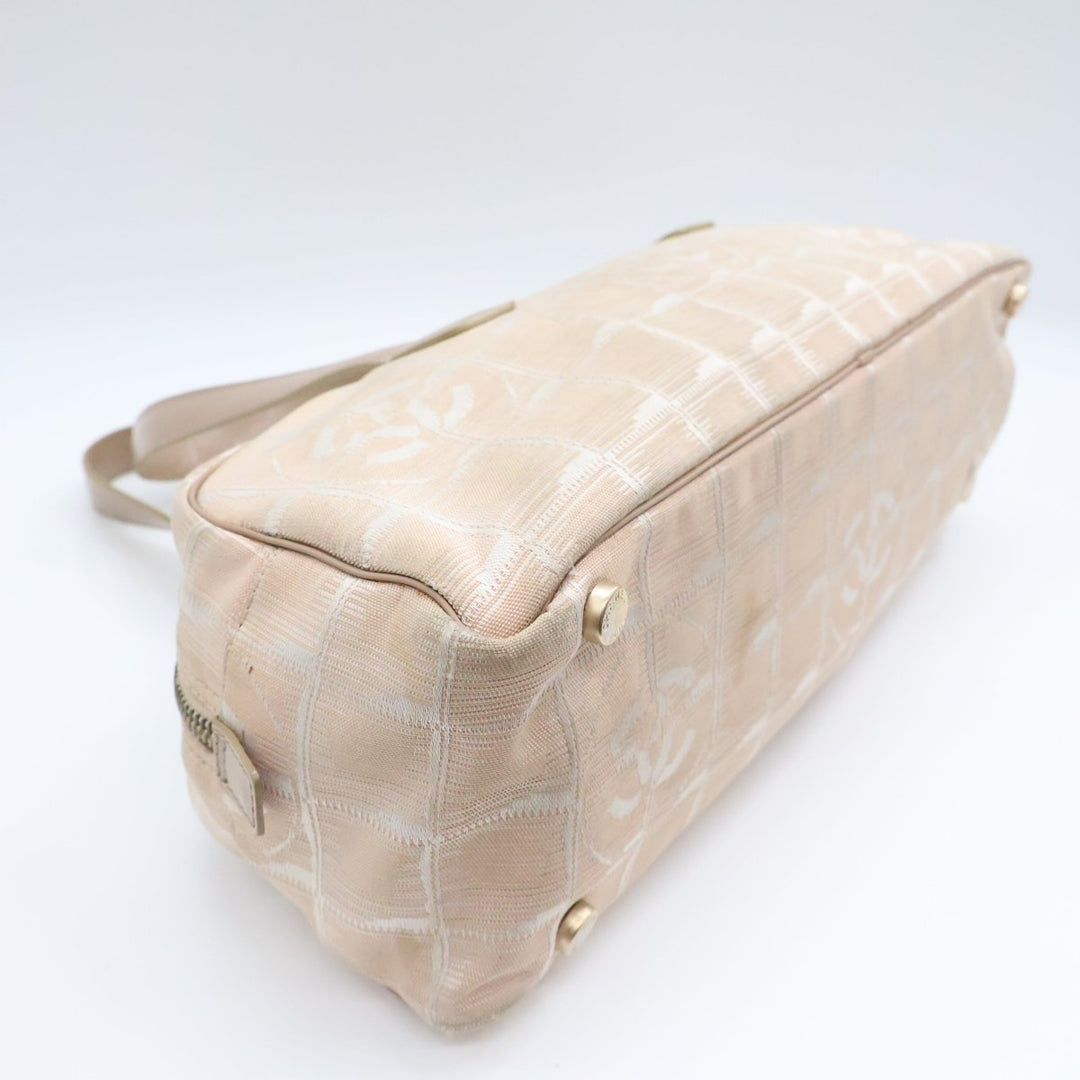 Chanel Nude/White Travel Line Bowling Handbag - Lux Central