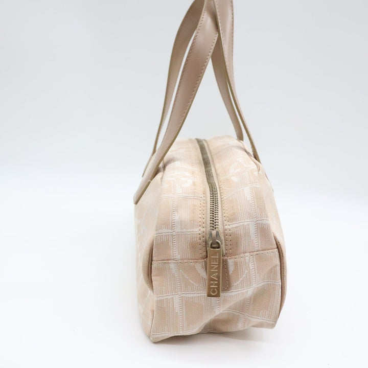 Chanel Nude/White Travel Line Bowling Handbag - Lux Central