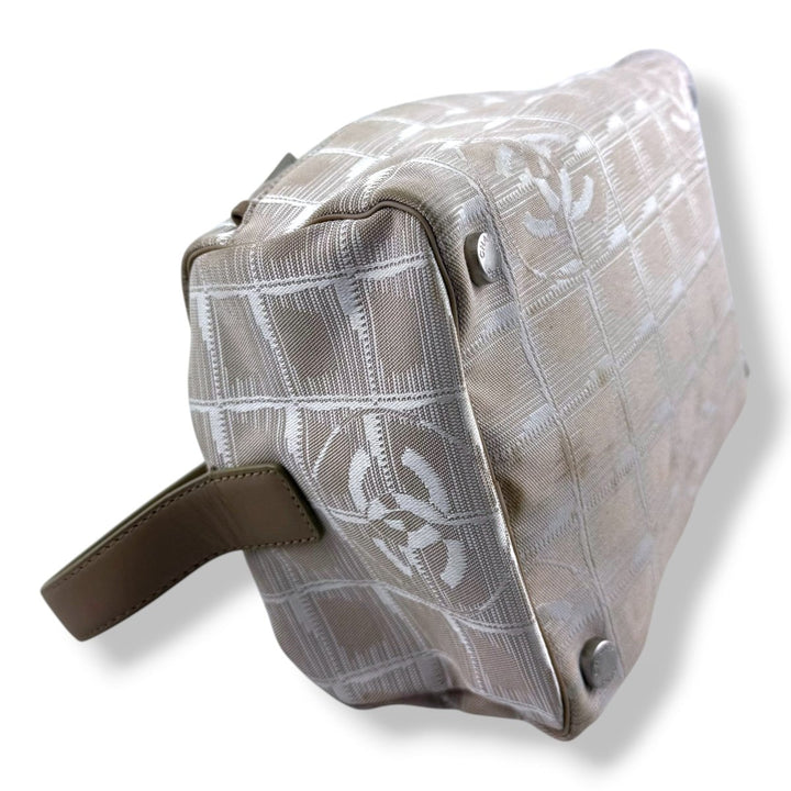 Chanel Nude/White Travel Line Bowling Handbag - Lux Central