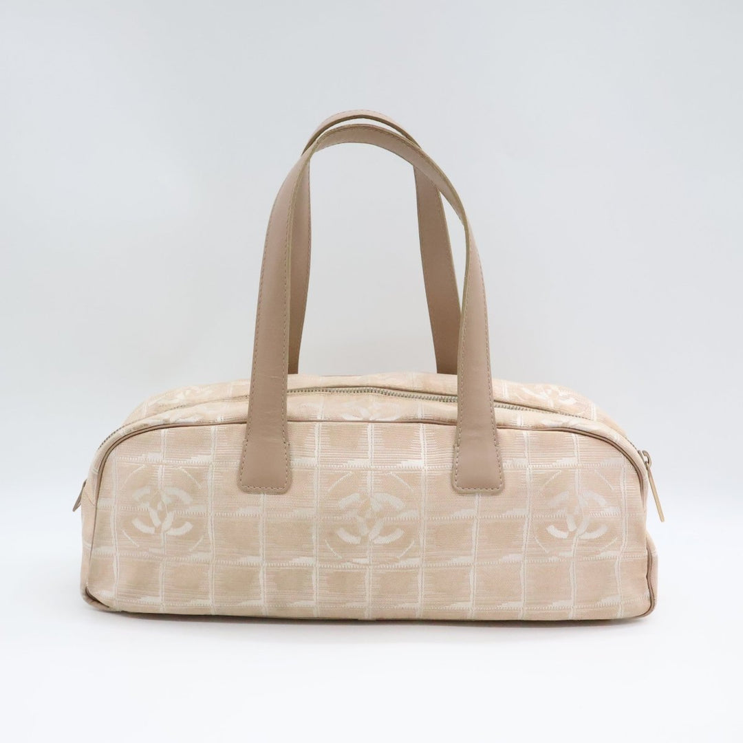 Chanel Nude/White Travel Line Bowling Handbag - Lux Central