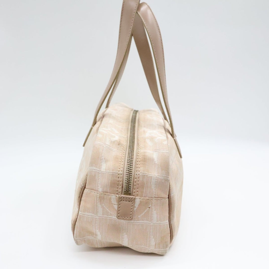Chanel Nude/White Travel Line Bowling Handbag - Lux Central