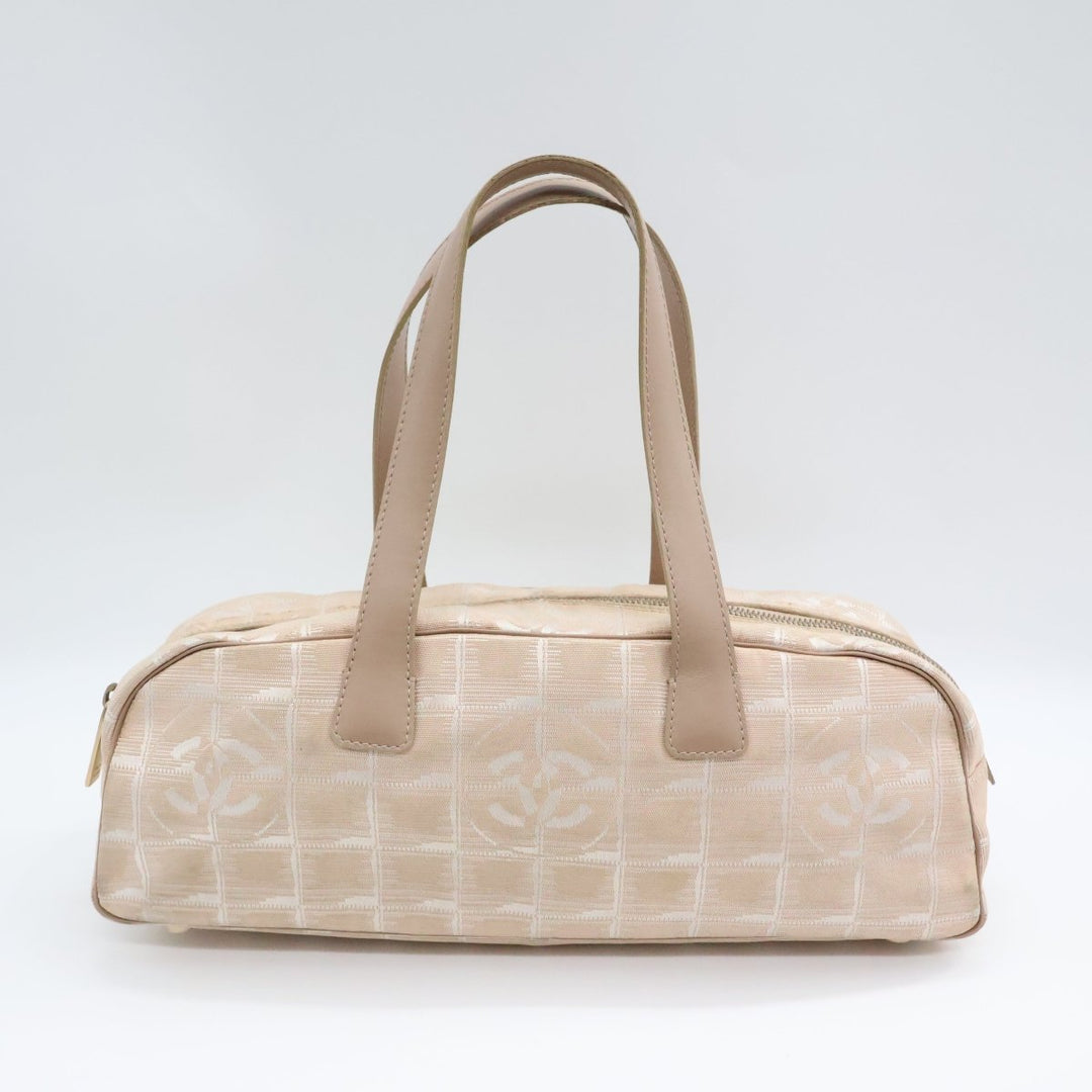 Chanel Nude/White Travel Line Bowling Handbag - Lux Central