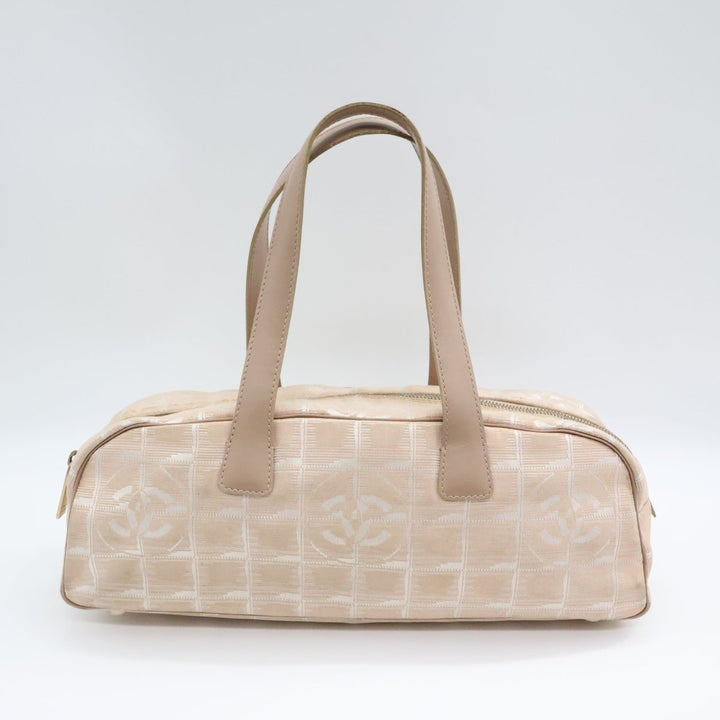 Chanel Nude/White Travel Line Bowling Handbag - Lux Central