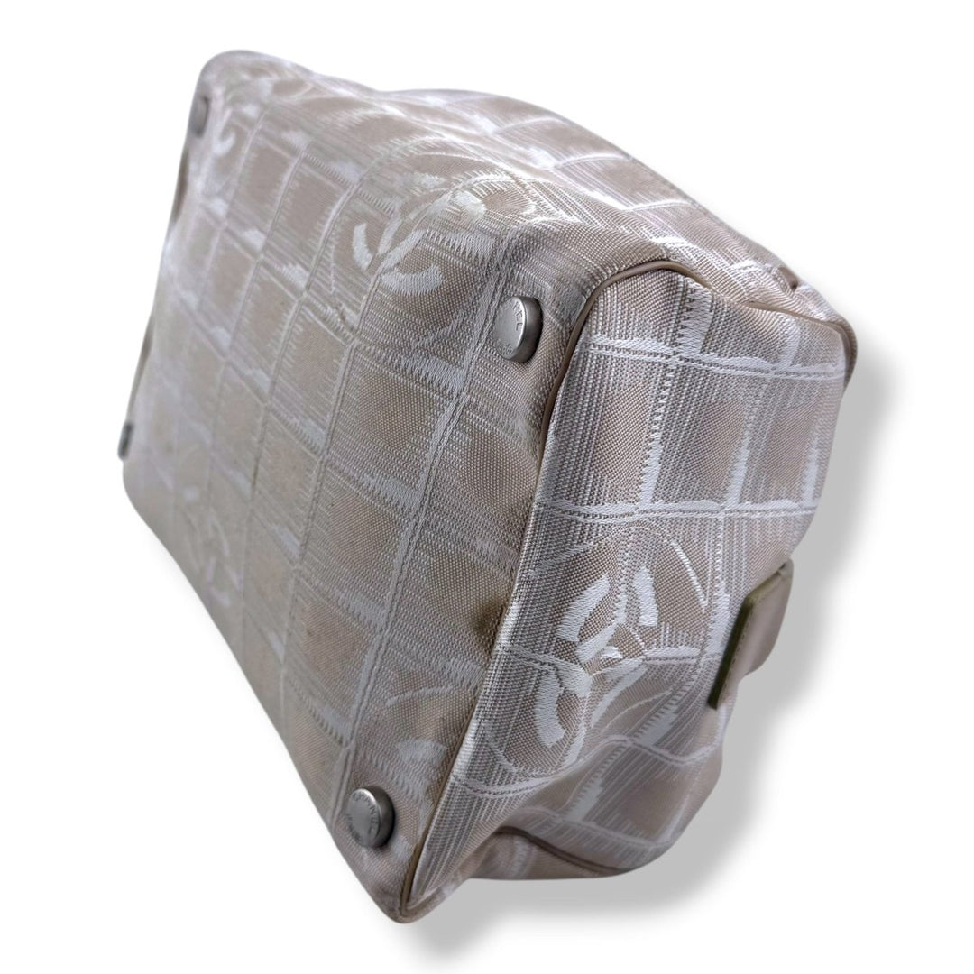 Chanel Nude/White Travel Line Bowling Handbag - Lux Central