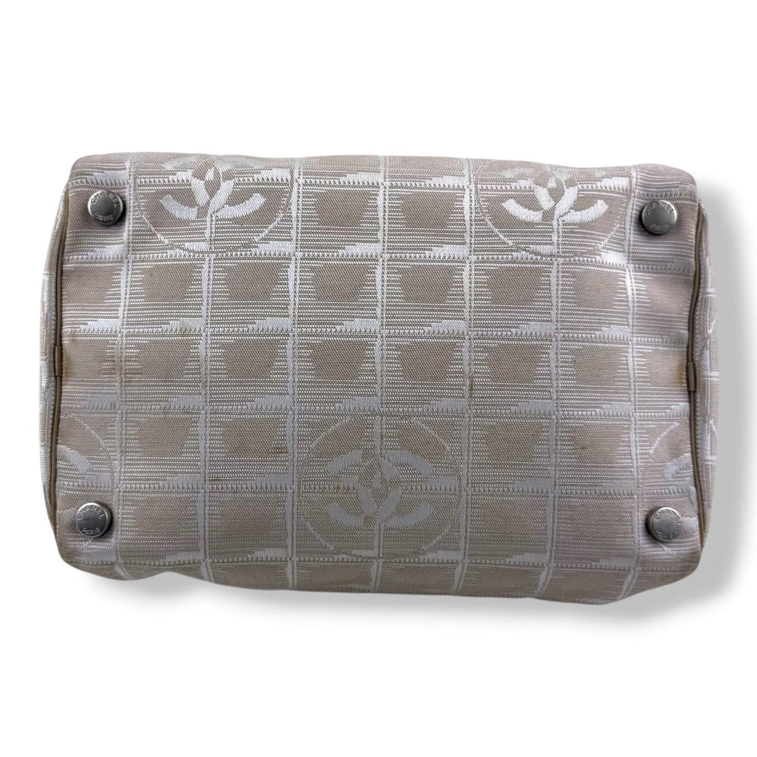 Chanel Nude/White Travel Line Bowling Handbag - Lux Central
