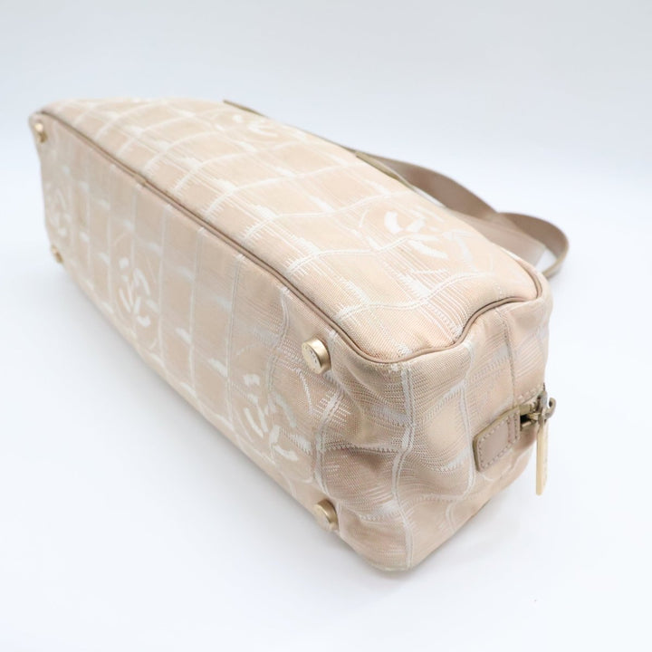 Chanel Nude/White Travel Line Bowling Handbag - Lux Central