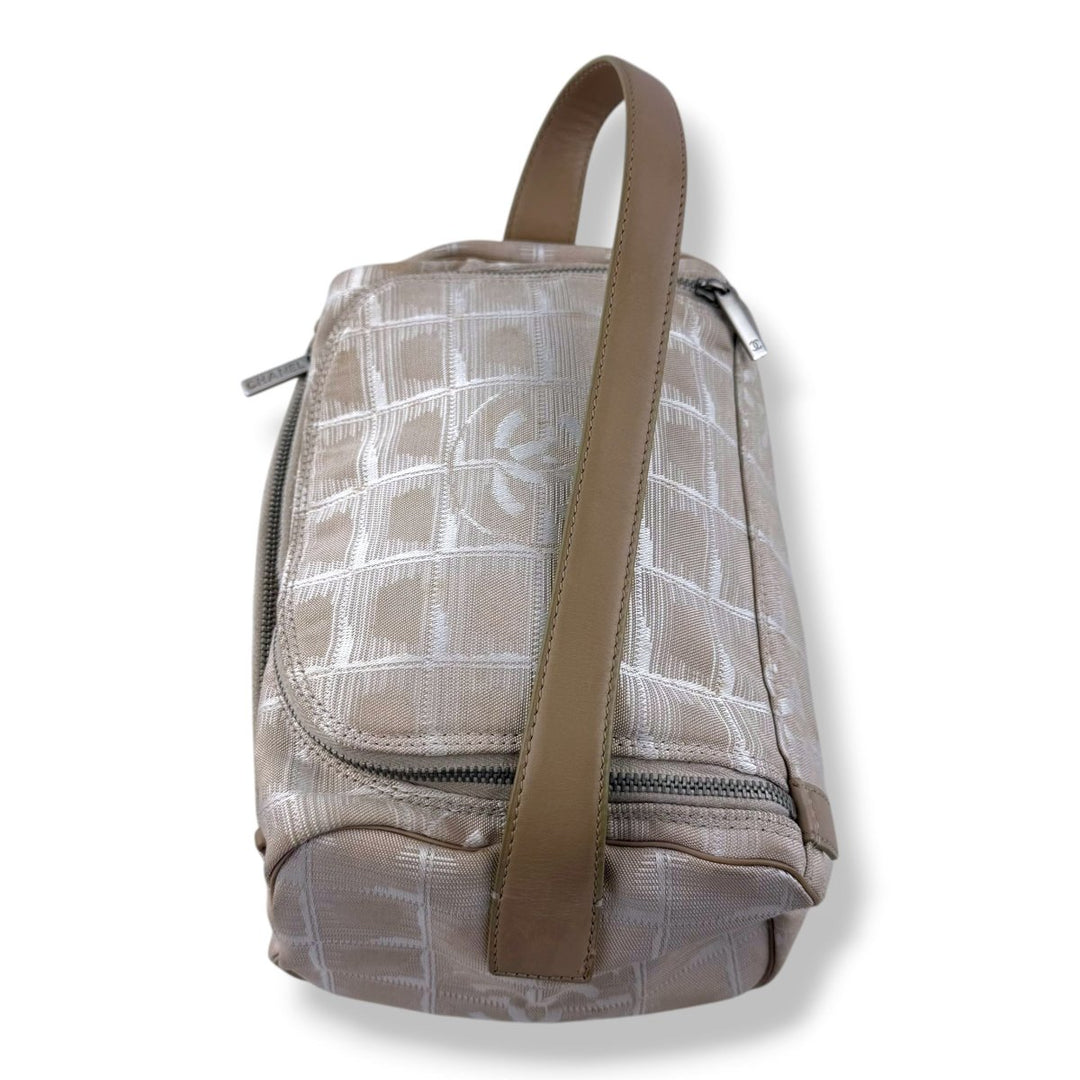 Chanel Nude/White Travel Line Bowling Handbag - Lux Central