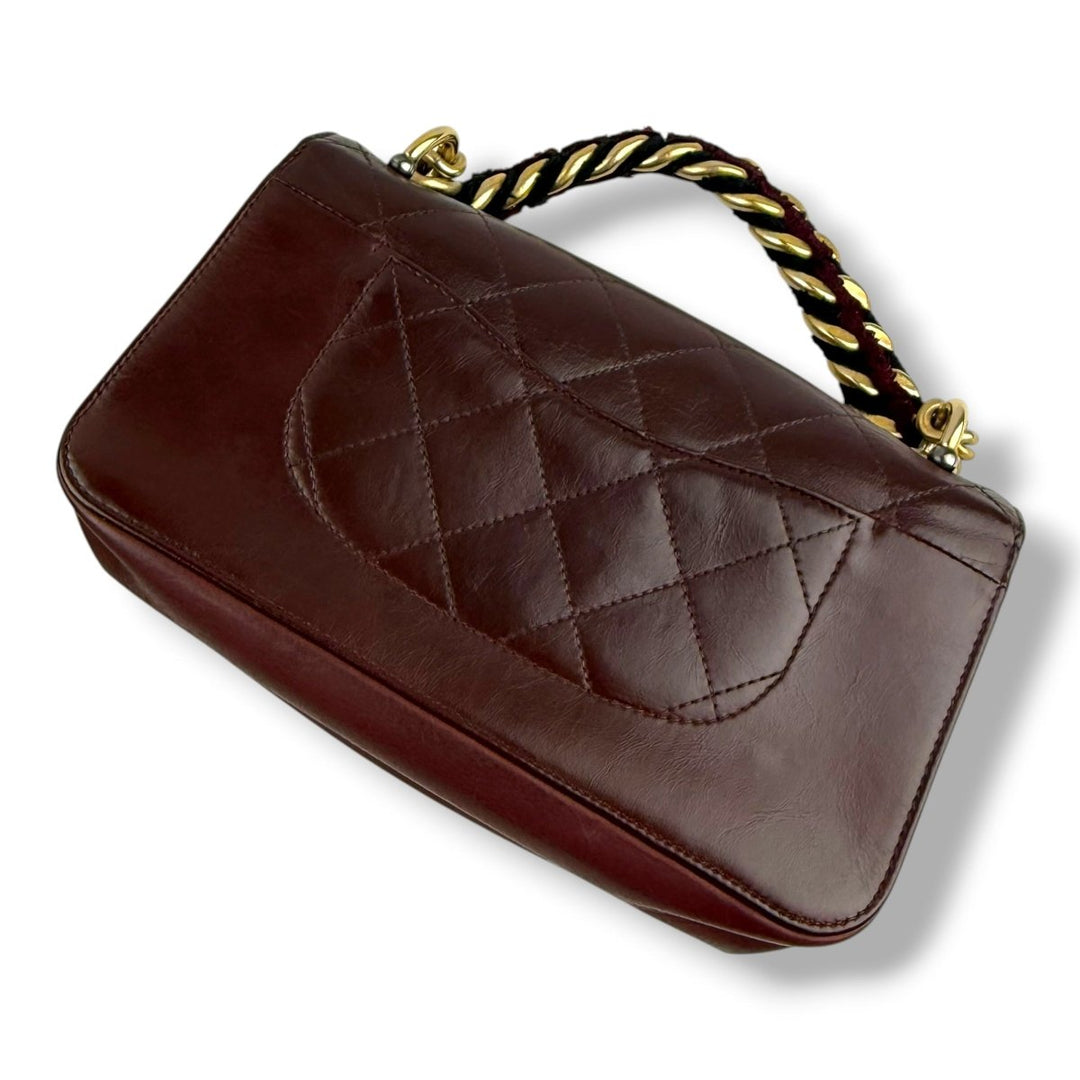 Chanel Paris Cosmopolite Small Straight Lined Burgundy Flap Bag - Lux Central