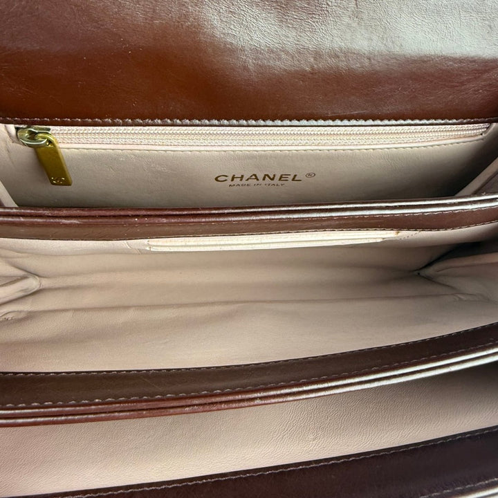 Chanel Paris Cosmopolite Small Straight Lined Burgundy Flap Bag - Lux Central