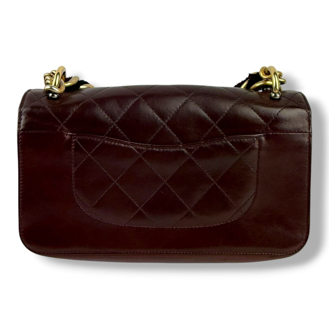 Chanel Paris Cosmopolite Small Straight Lined Burgundy Flap Bag - Lux Central