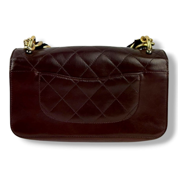 Chanel Paris Cosmopolite Small Straight Lined Burgundy Flap Bag - Lux Central