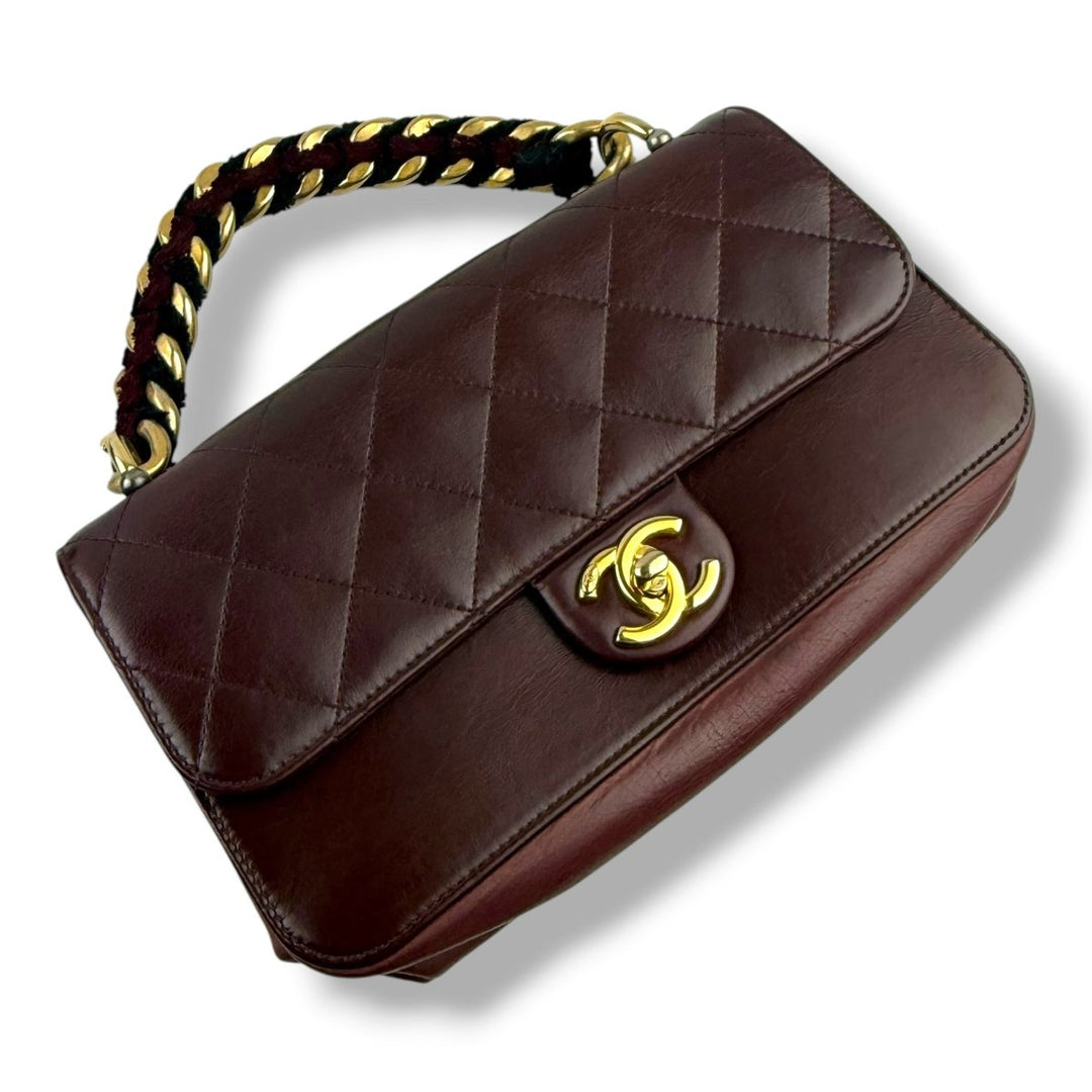 Chanel Paris Cosmopolite Small Straight Lined Burgundy Flap Bag - Lux Central