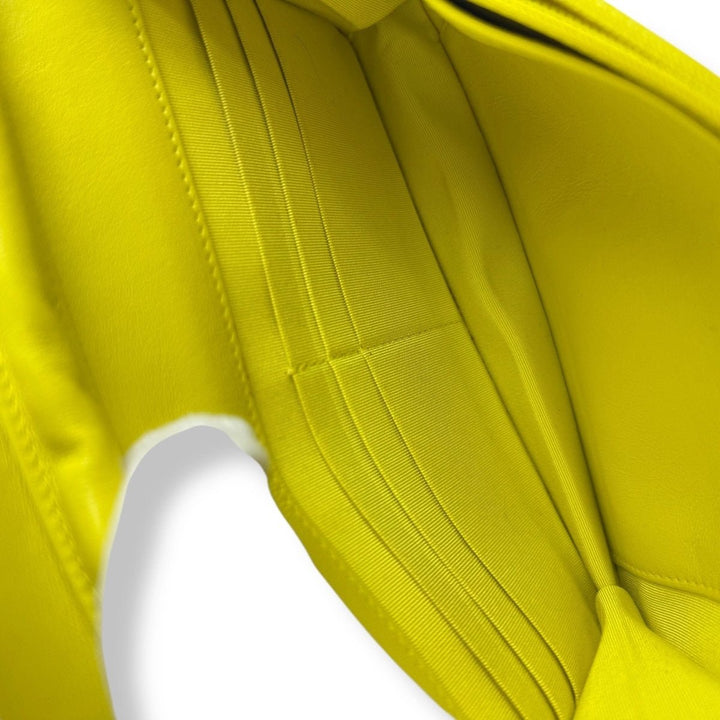 CHANEL Patent Quilted Wallet On Chain WOC Yellow Handbag - Lux Central