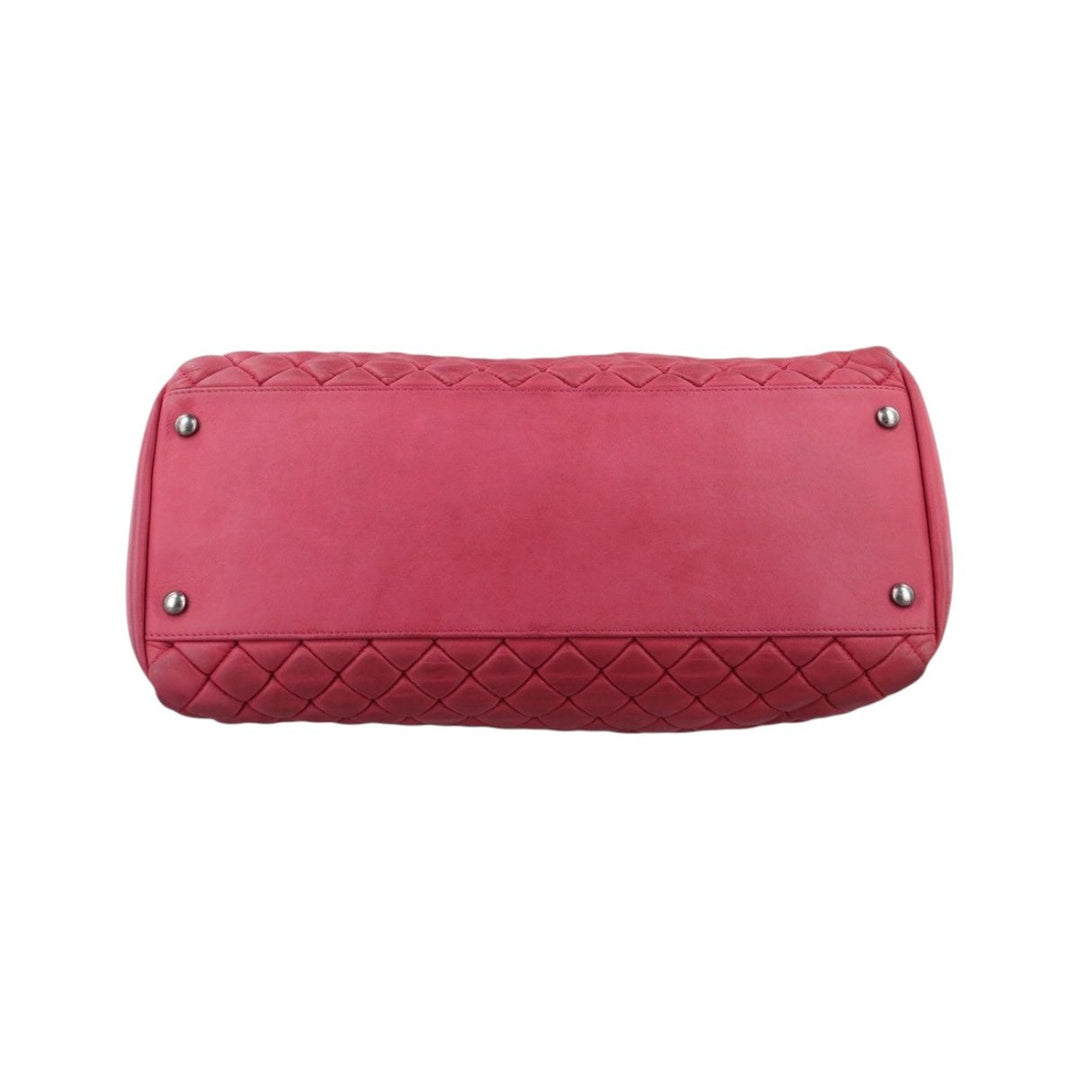 Chanel Pink Quilted Leather Just Mademoiselle Large Bowling Bag - Lux Central