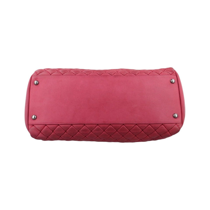 Chanel Pink Quilted Leather Just Mademoiselle Large Bowling Bag - Lux Central