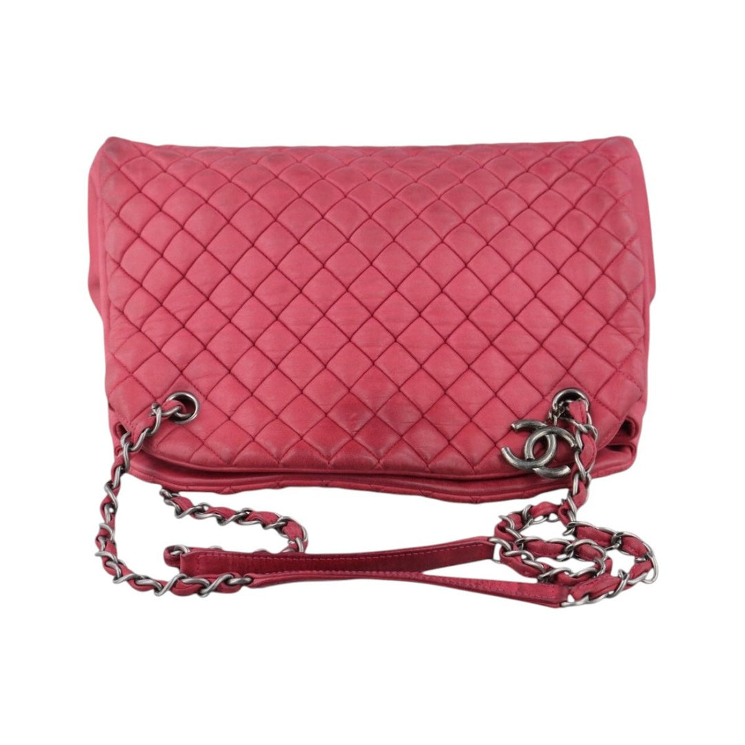Chanel Pink Quilted Leather Just Mademoiselle Large Bowling Bag - Lux Central