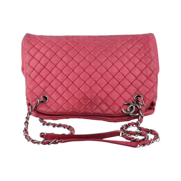 Chanel Pink Quilted Leather Just Mademoiselle Large Bowling Bag - Lux Central