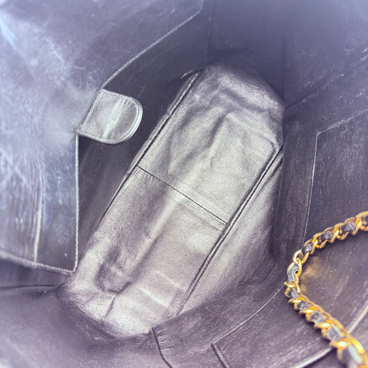 Chanel Quilted Cotton Black Chocolate Bar Tote Handbag - Lux Central