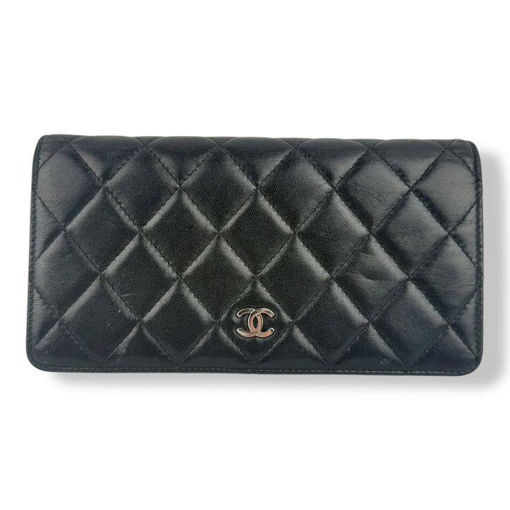 Chanel Timeless Black Lambskin Long Wallet - Lux Central