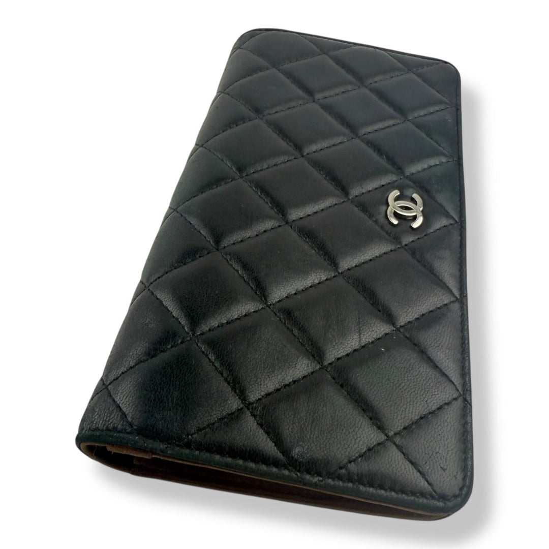 Chanel Timeless Black Lambskin Long Wallet - Lux Central