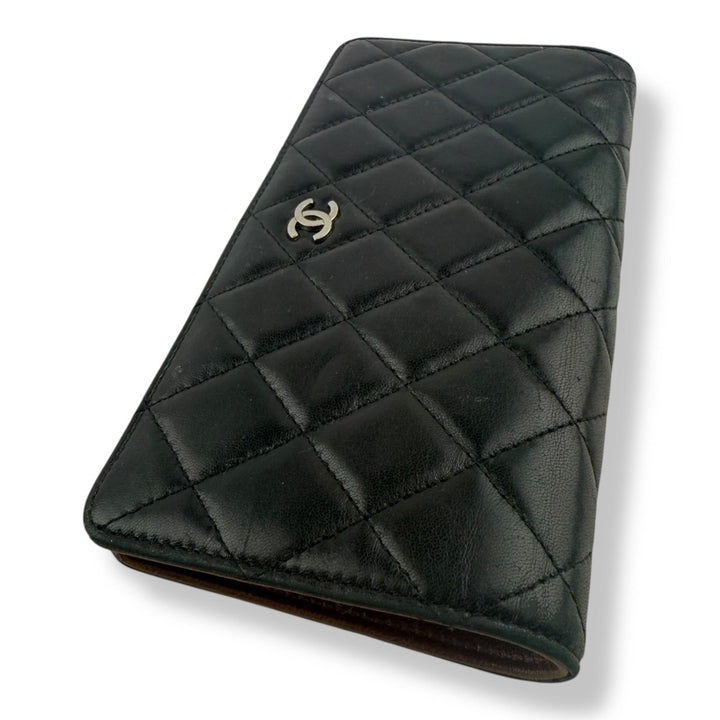 Chanel Timeless Black Lambskin Long Wallet - Lux Central