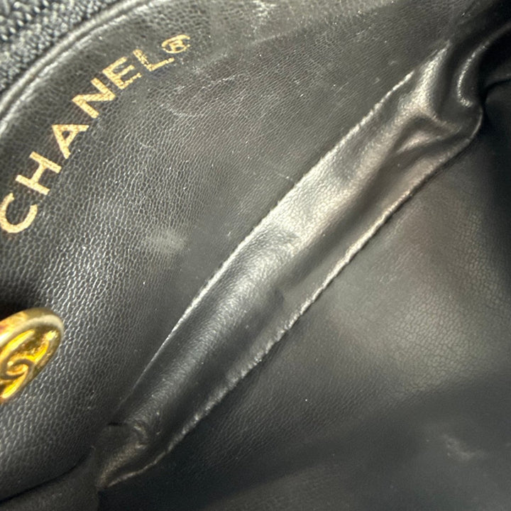 Chanel Vintage Single Flap Black Turn Lock Belt Bag - Lux Central