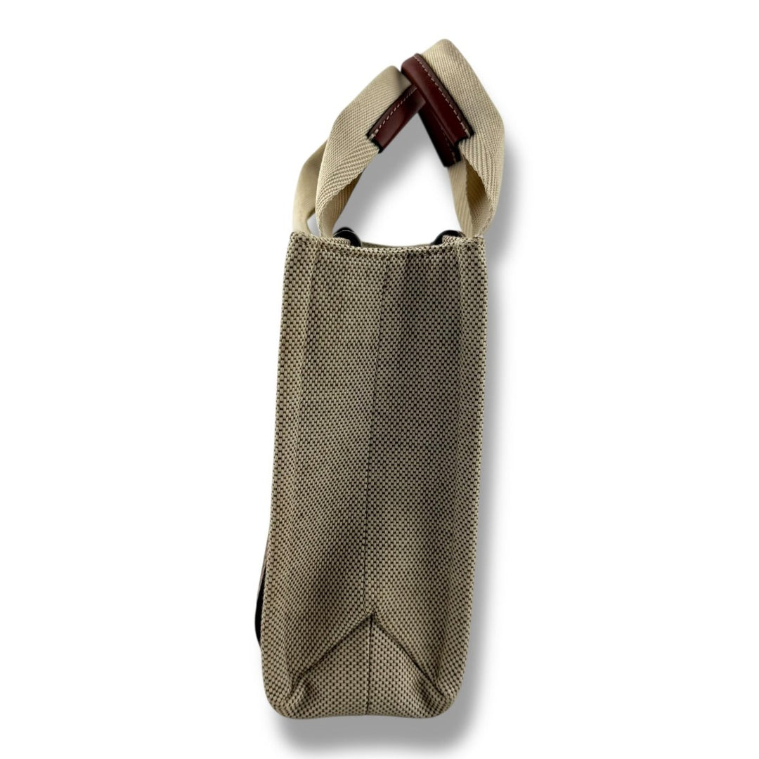 Chloe Beige Woody Small Cotton Tote Handbag - Lux Central