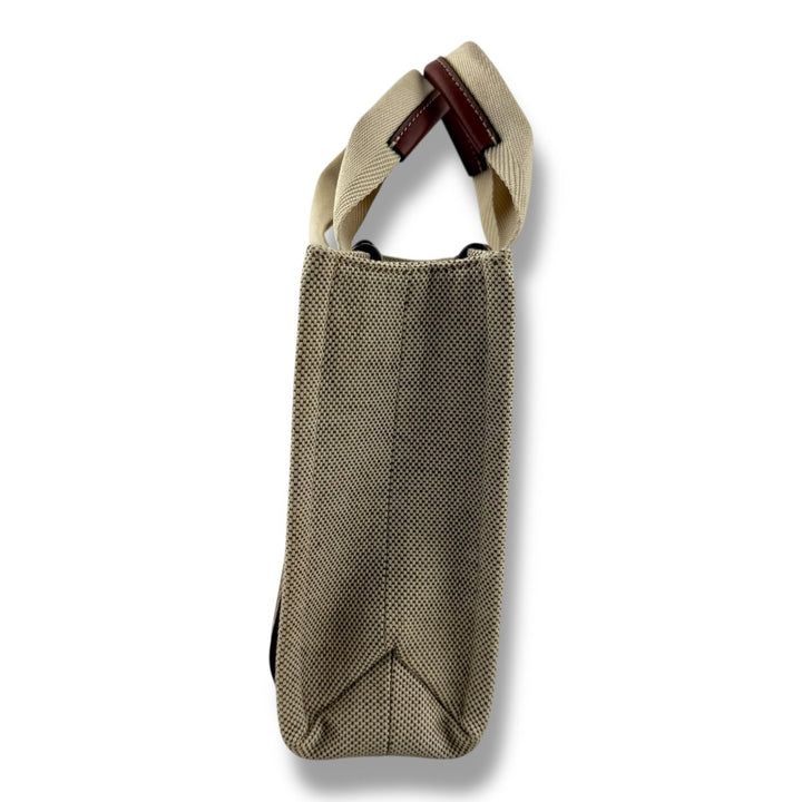 Chloe Beige Woody Small Cotton Tote Handbag - Lux Central