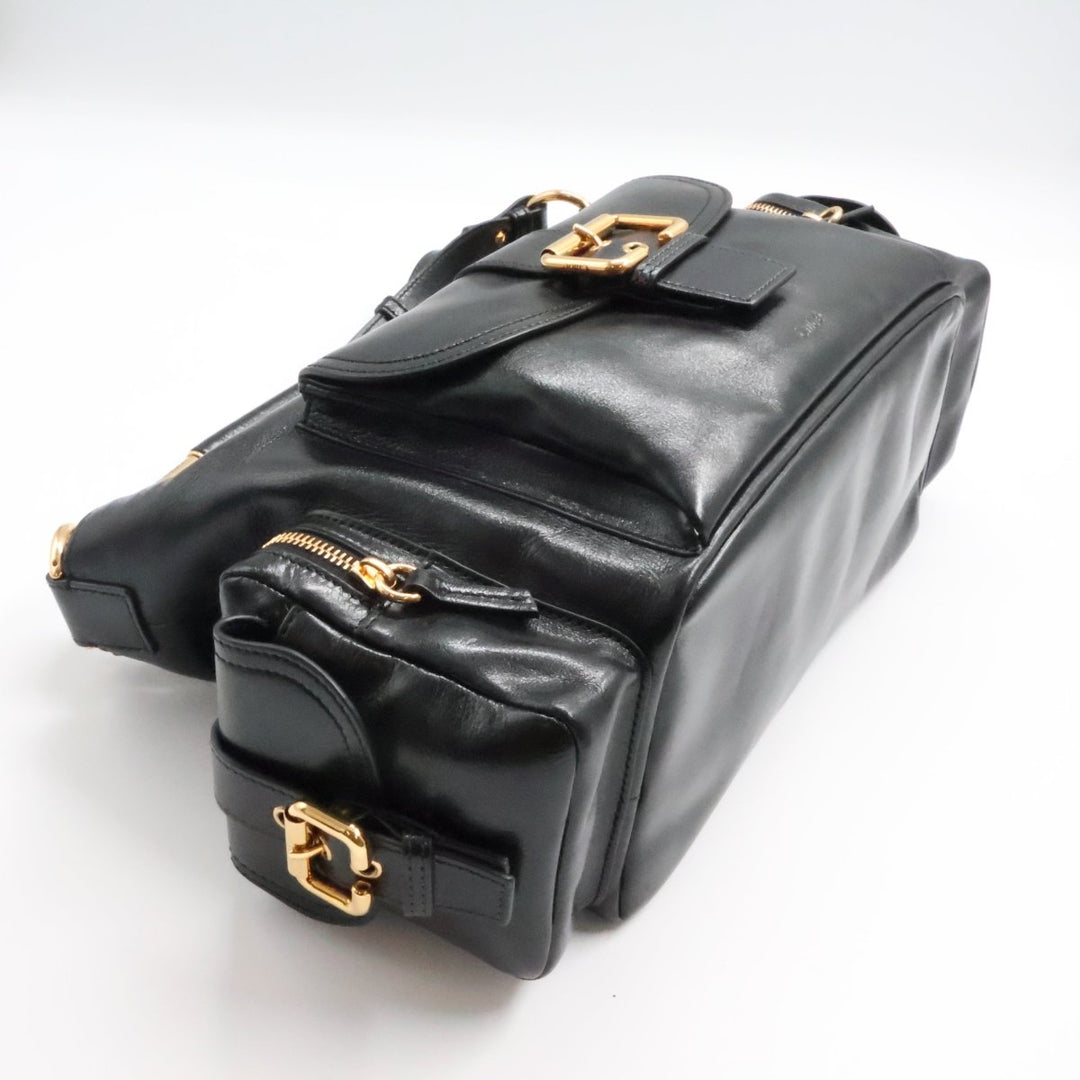 Chloe Medium Black Leather Camera Handbag - Lux Central
