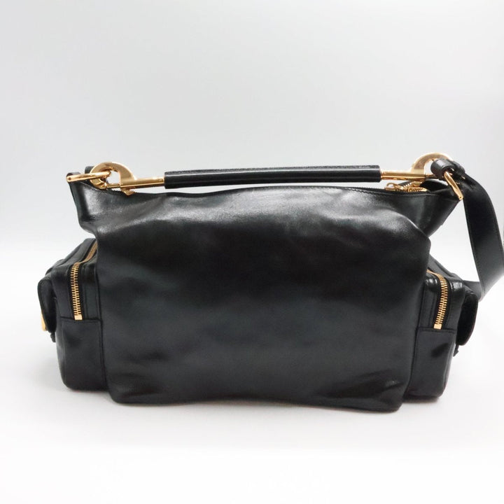 Chloe Medium Black Leather Camera Handbag - Lux Central
